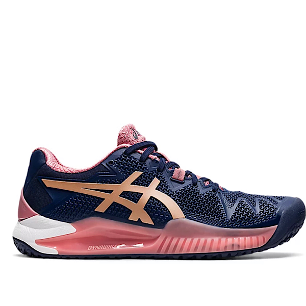 テニスショップラリー / asics(アシックス) レディース オムニ・クレーコート用テニスシューズ ゲルレゾリューション 8 OC GEL-RESOLUTION  8 OC 1042A071(404)ピーコート/ローズゴールド Peacoat/Rose Gold