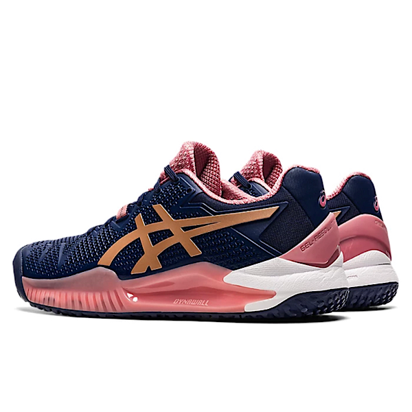 テニスショップラリー / asics(アシックス) レディース オムニ・クレーコート用テニスシューズ ゲルレゾリューション 8 OC GEL-RESOLUTION  8 OC 1042A071(404)ピーコート/ローズゴールド Peacoat/Rose Gold