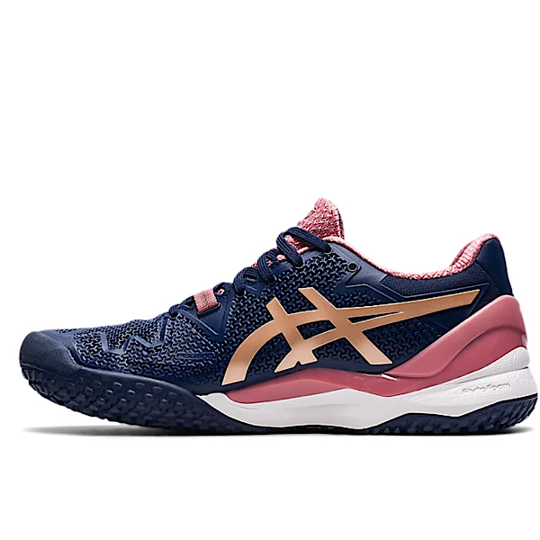 テニスショップラリー / asics(アシックス) レディース オムニ・クレーコート用テニスシューズ ゲルレゾリューション 8 OC  GEL-RESOLUTION 8 OC 1042A071(404)ピーコート/ローズゴールド Peacoat/Rose Gold